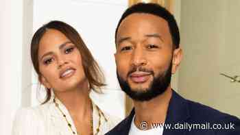 Chrissy Teigen and John Legend match in summery white as they lead stars at Ralph Lauren fete in Milan