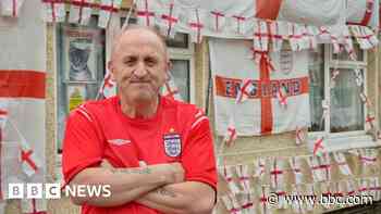 Football superfan covers home in flags for Euros