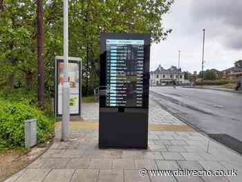 New bus timetable screen installed by the Itchen Bridge