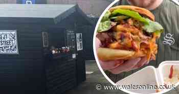 The wooden shed on a street that sells one of the best burgers in Wales