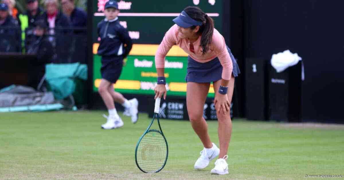 Emma Raducanu suffers 'ugly fall' as Nottingham Open match vs Katie Boulter suspended