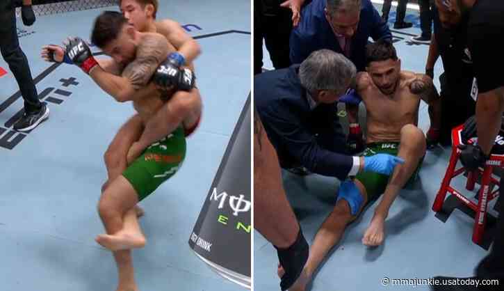 UFC on ESPN 58 results: Tatsuro Taira's back takedown leads to Alex Perez knee injury