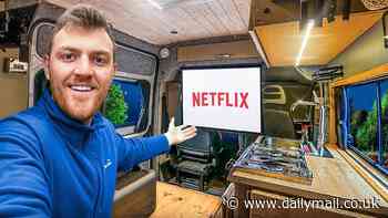 It's becoming home: Football fan spends £12,000 and a year of his life converting old work van into luxury motorhome to travel across Germany following England at Euros 2024