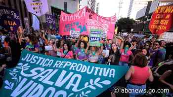 Outraged Brazilian women stage protests against bill to equate late abortions with homicide