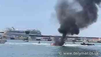 British couple, 44 and 30, are rushed to hospital with second-degree burns after boat explodes in Majorca