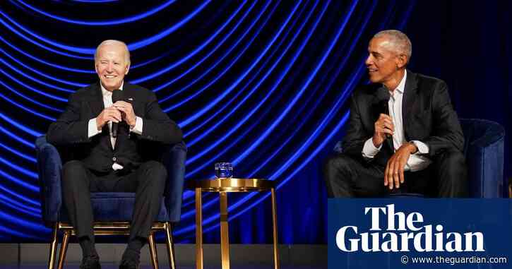 Biden raises $28m at LA fundraiser featuring Obama, Clooney and Roberts