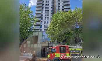 60 firefighters tackle major blaze at high-rise flats in east London