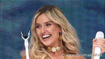 Perrie Edwards puts on a leggy display in gold minidress with a daring thigh-high slit as she takes to the stage for solo debut at Capital Summertime Ball