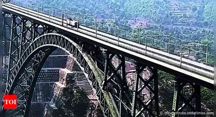 1st trial train reaches Reasi in Jammu and Kashmir via highest rail bridge