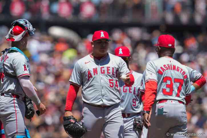 José Suarez roughed up again in Angels loss to Giants