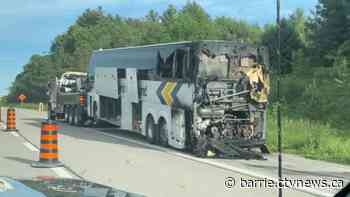 Ontario Northland bus fire closes part of Highway 400