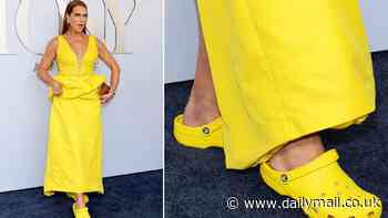 Tony Awards 2024: Brooke Shields pairs glamorous gown with yellow CROCS as she hits the red carpet... two days after revealing 'double foot toe surgery'