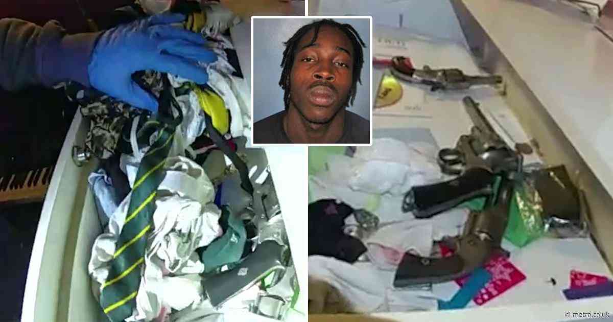 Moment loaded gun is found stashed in children’s bedroom drawers