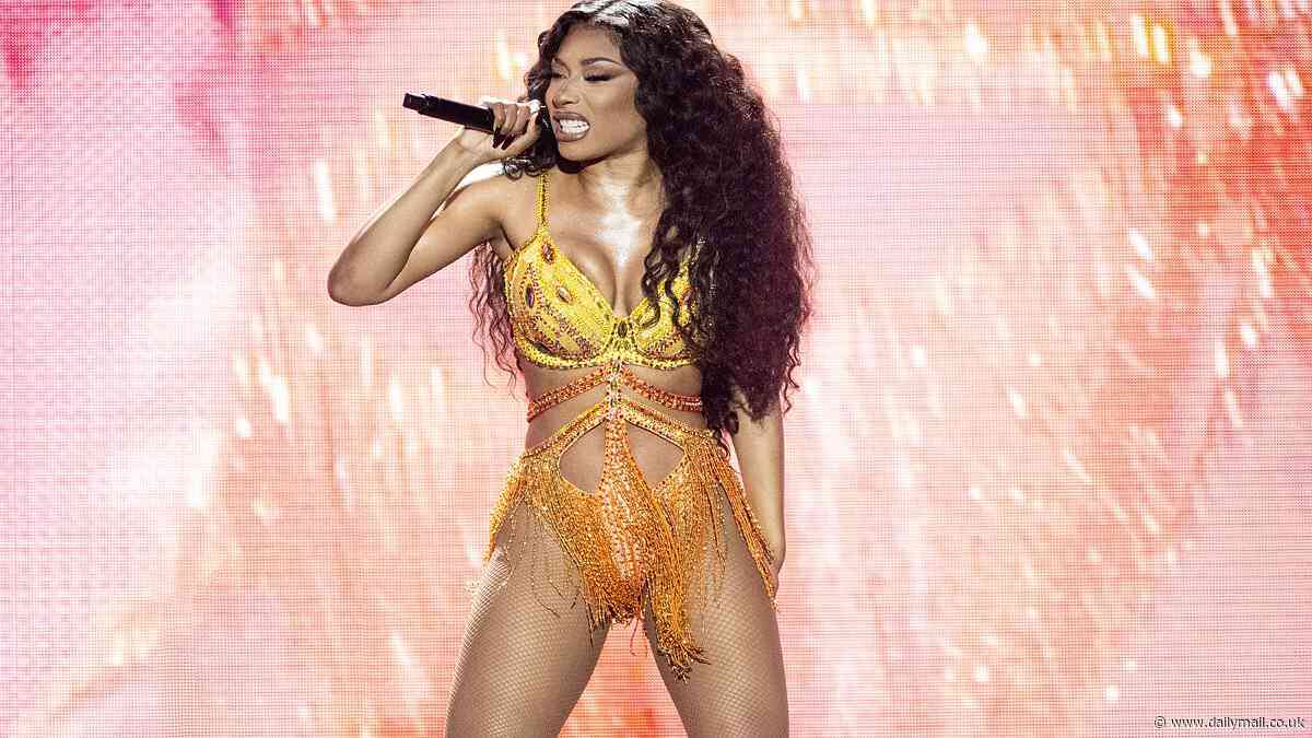 Megan Thee Stallion puts on a VERY racy display in busty bejeweled bodysuit as she performs at the 2024 Bonnaroo Music Festival in Tennessee - ahead of new album release