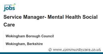 Service Manager- Mental Health Social Care £62,222 – £68,120 p.a