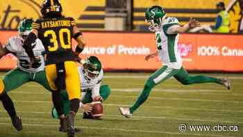 Ticats blow late lead in 33-30 loss to Roughriders