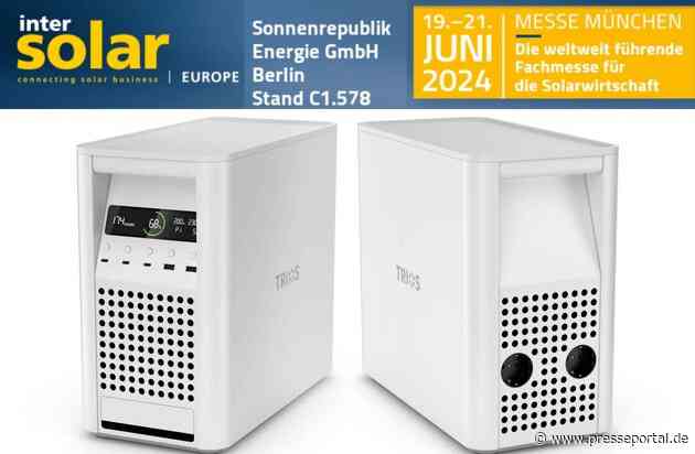 Sonnenrepublik GmbH auf der Intersolar 2024 in München / An unserem Stand C1.578 stellen wir unseren Universalspeicher TRIOS und weitere Neuigkeiten vor