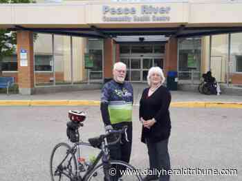 Grande Prairie pit stop: Art Brochu cycles for 2000 km, raising Cancer Foundation funds