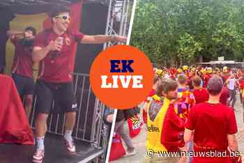 EK LIVE. Belgische fans bouwen feestje op het openbaar vervoer in Frankfurt, truitjes van de Rode Duivels hangen al klaar