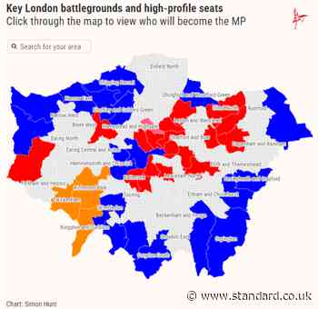 General Election London: Find out who will be your MP from new interactive map of over 40 seats