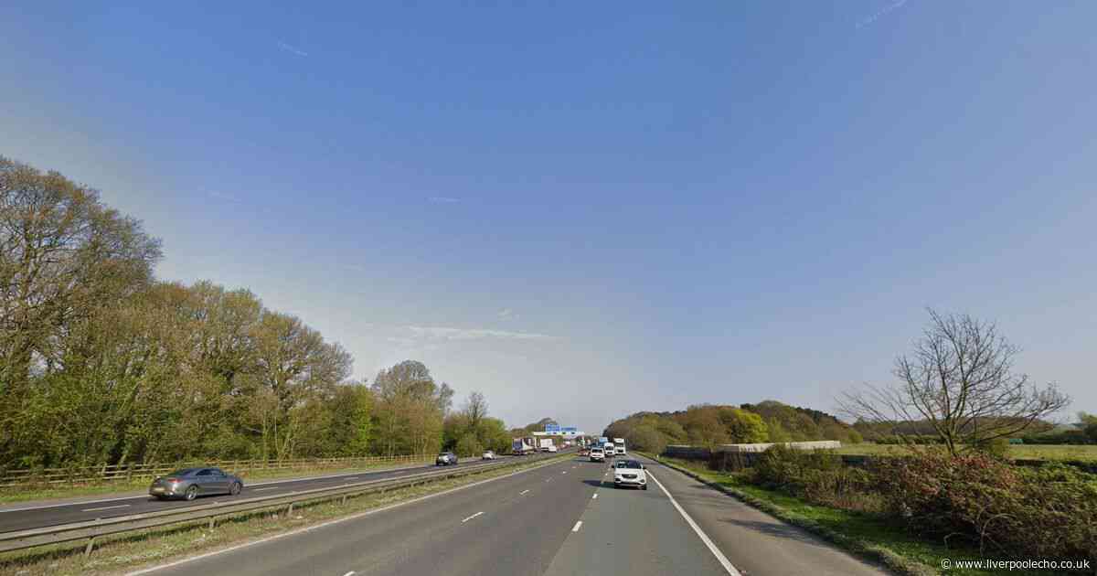 M57 closed after van and trailer go up in flames