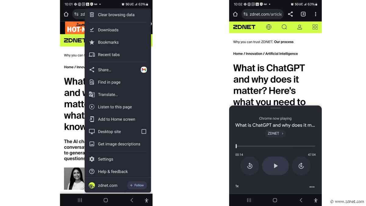 Chrome for Android can now read articles - or entire pages - aloud to you