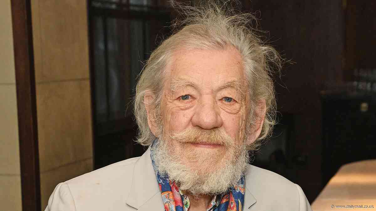 Sir Ian McKellen is rushed to hospital after actor, 85, tumbles off the stage during performance of Player Kings at London's Noel Coward theatre