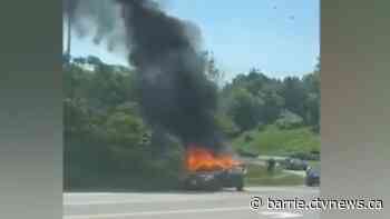 Vehicle fire on Highway 12 in Midland