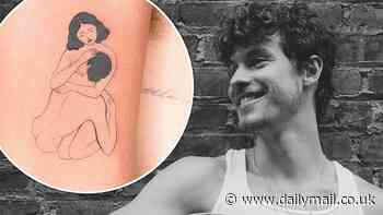 Shawn Mendes' racy new tattoo of a naked man cuddling a woman causes a stir among his fans: 'Who's that lucky lady though?'