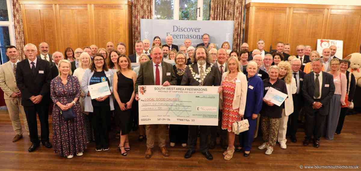 Freemasons in Bournemouth donate to charities and good causes