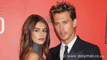 Austin Butler shares sweet smooch with model girlfriend Kaia Gerber as she supports him at The Bikeriders premiere