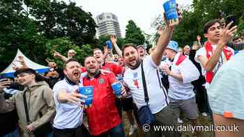 Back on the beers! England fans set to be served full-strength German lager - and can drink in the stands - at the Euros after only shandy was available for Serbia game over hooligan fears