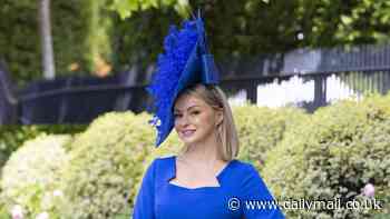 Ola Jordan trades her stiletto heels for comfortable sliders as former Strictly Come Dancing pro attends Royal Ascot in a glamorous blue dress