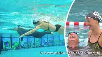 Schwimm-Duell im „ZDF-Fernsehgarten“: Andrea Kiewel hält mit dreifacher Weltmeisterin mit