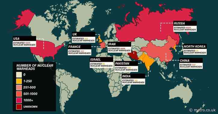 Map shows where nuclear weapons are positioned around the world