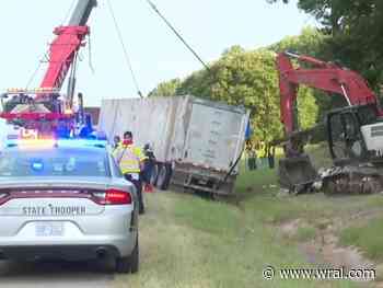 Tractor-trailers crash on I-40 West near Cary, causing delays during Tuesday morning commute