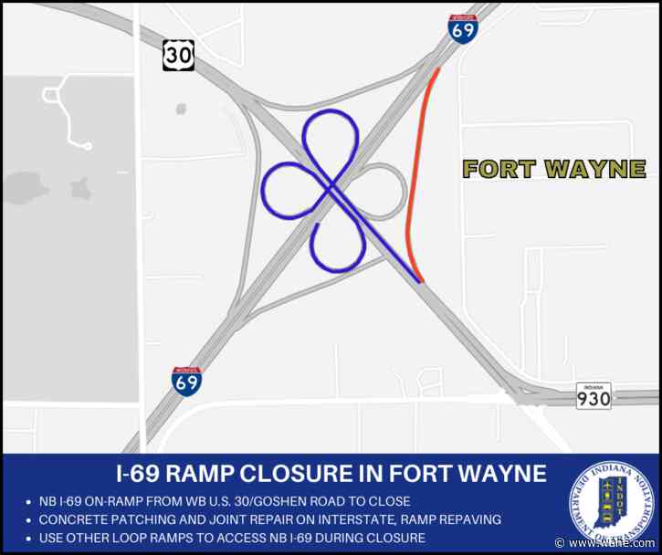 I-69 on-ramp to close for one week as part of ongoing construction