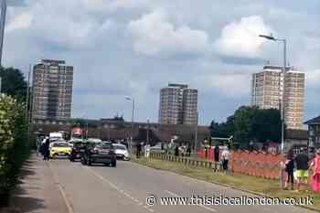 Heath Park, Dagenham police and air ambulance present