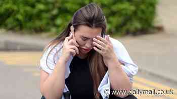 Lauren Goodger buries her head in her hands during tense phone call as she's seen for the first time since appearing in court for plugging dodgy investments on Instagram