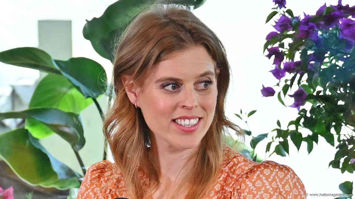 Princess Beatrice glows in waist-defining dress with Hollywood blowdry