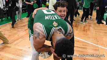 Celtics' Jayson Tatum shares adorable moment with his son following Boston's win over the Mavericks in the NBA Finals