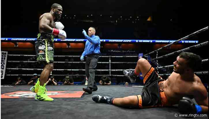 Chordale Booker returns as middleweight, drops and stops Brian Chaves in four rounds