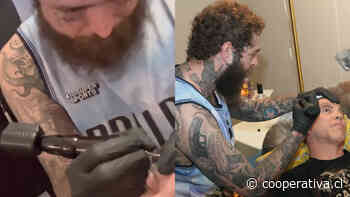 Post Malone le hizo un tatuaje de genital en la cara a Steve-O