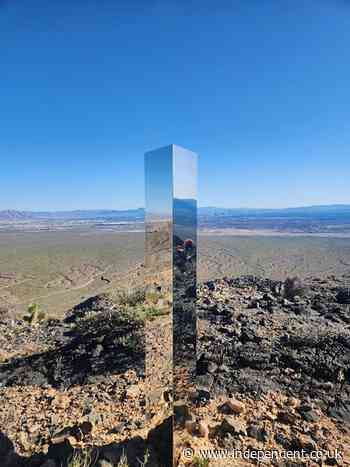 The mystery monolith returns! Mirrored structure appears again in Las Vegas desert