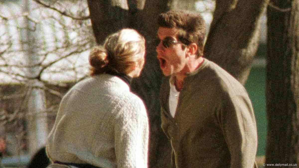 Inside story of JFK Jr and Carolyn Bessette's infamous New York park fight: Photographer who captured violent 1999 argument reveals her theory for what started it