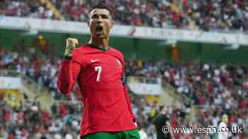 Cristiano Ronaldo plays in a record sixth Euro