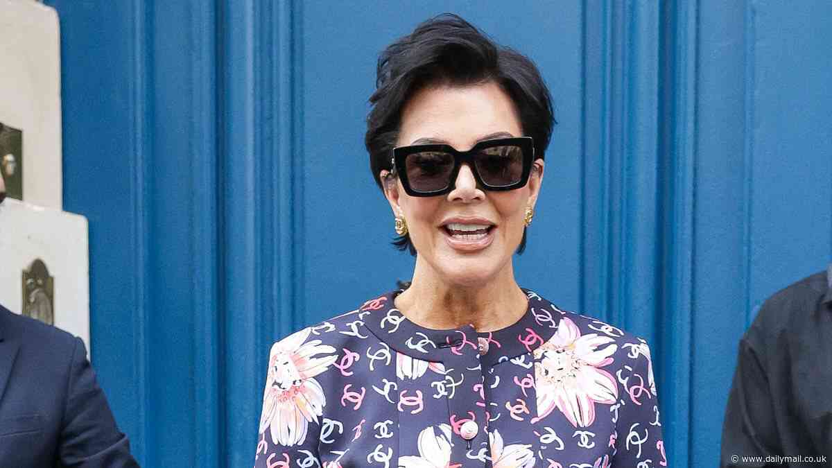 Kris Jenner kicks off Paris Fashion Week in floral Chanel outfit... after ex Caitlyn Jenner failed to receive Father's Day wishes from their daughters Kendall and Kylie Jenner