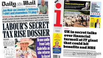 The Papers: 'Labour's secret tax rise dossier' and 'financial turmoil at IT giant'