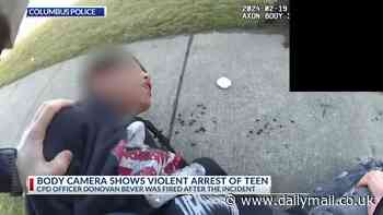 Moment cop slams black teenager's head into sidewalk leaving him bloodied