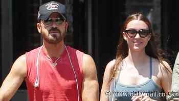 Jennifer Aniston's ex Justin Theroux, 52, bares muscled arms during rare sighting with girlfriend Nicole Brydon Bloom, 29, in NYC